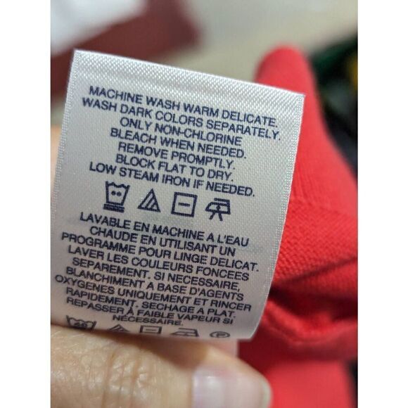 Lands End Women's M V-Neck Orange Button Front Pima 100% Cotton Cardigan - Picture 6 of 6